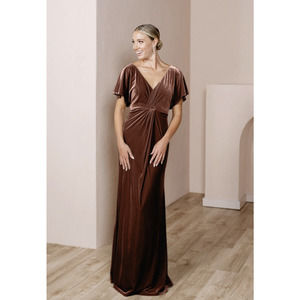 Revelry Velvet Gwen Dress in Terracotta